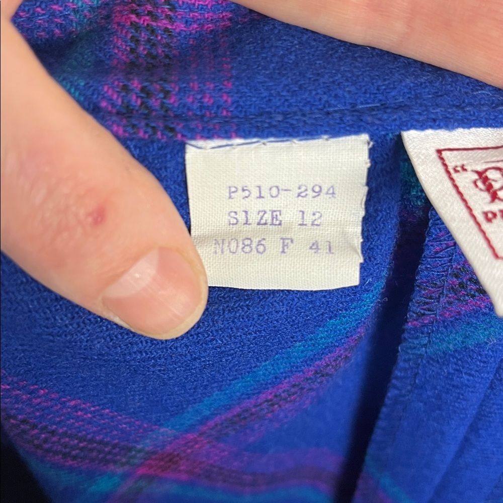 Vintage Pendleton 100% Virgin Wool Blue Plaid Skirt - Picture 6 of 6